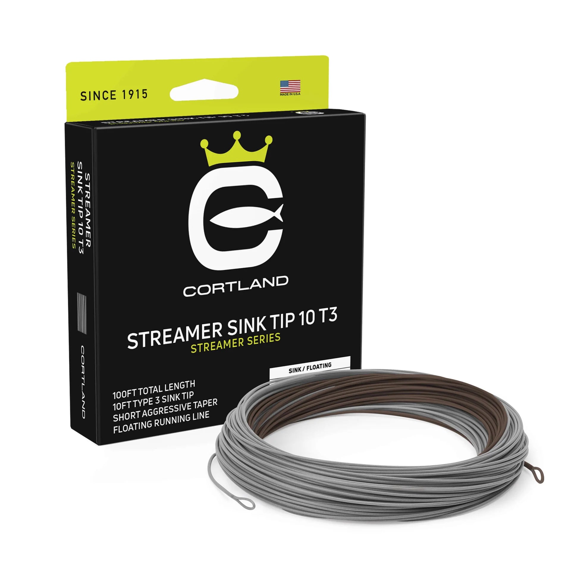 Fishing reel tension clamp-Cortland Streamer Sink Tip 10 T3