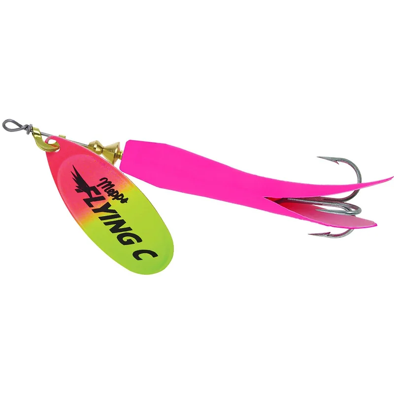 Fishing pliers firm jaw-Mepps Flying C Spinner | Hot Pink-Hot Pink-Chartreuse; 7/8 Oz.