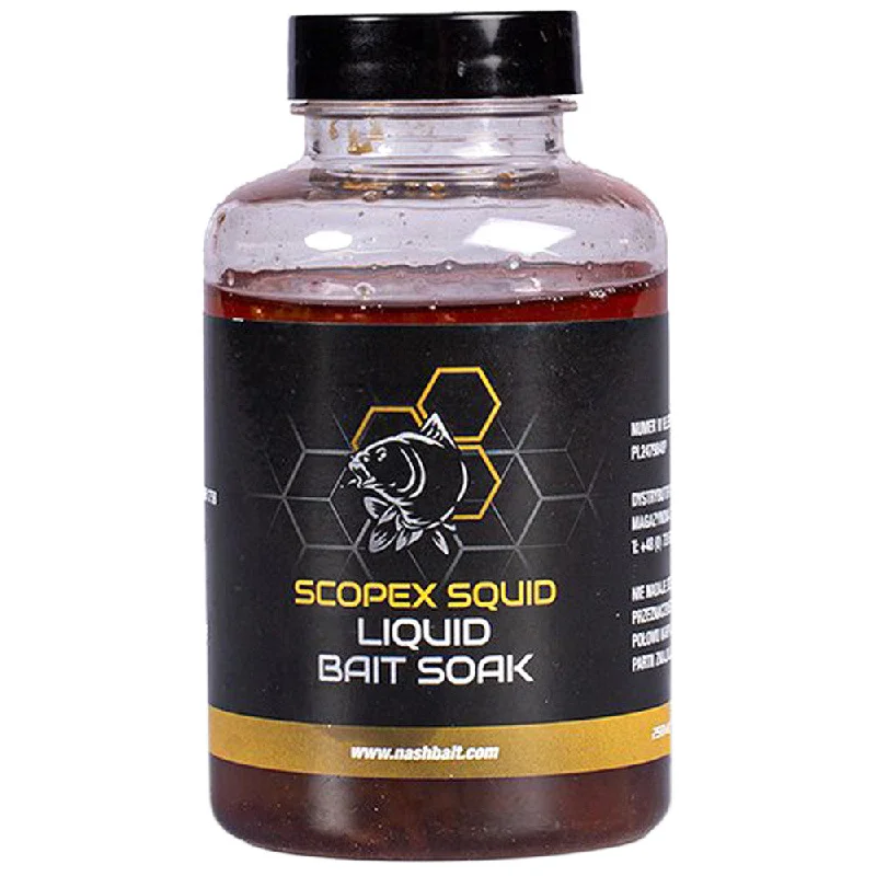 Fishing bait sealing case-Nash Scopex Squid Liquid Bait Soak 250ml