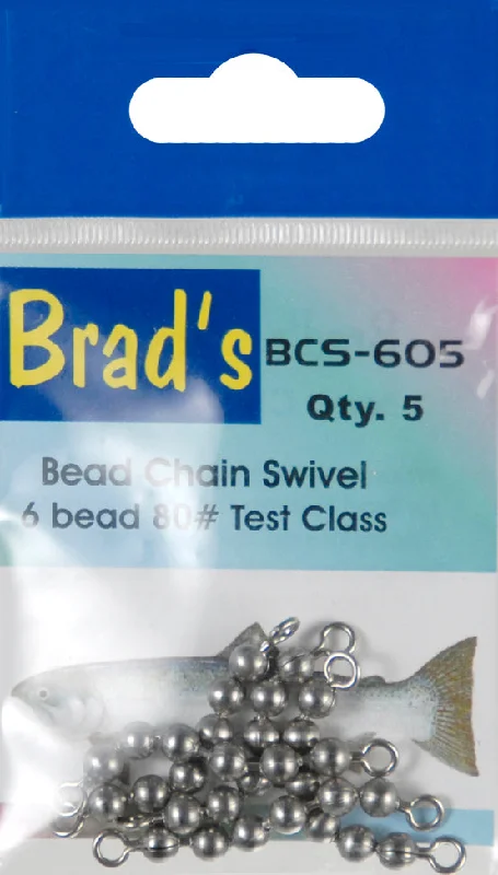 Fishing reel tension tray-Brad S Fish Tales Freshwater Fishing Bead Chain Swivel  1/8  Beads  5-pack