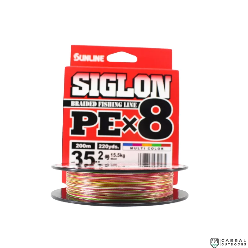 Fishing line knot clamp-Sunline Siglon Braided Fishing Line PE X8  | 200m | Multi Color | 35lb-40lb