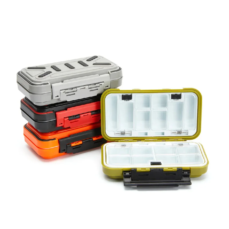 Fishing reel line clamp-Tackle Box - Small 12pc Compartment Waterproof Storage Container