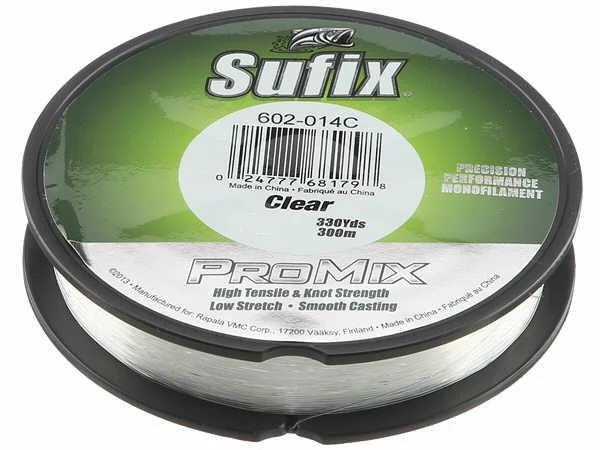 Fishing hook crimp tray-Sufix Pro Mix Clear Monofilament 330 Yards