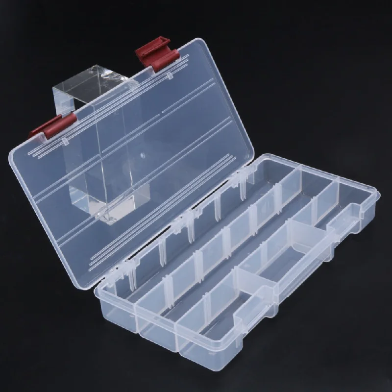 Fishing bait chilling tray-Durable 5 Compartments Transparent Visible Plastic Fishing Tackle Box Fishing Lure Storage Box Case Fish Tool  22.5*11.2*3.3cm