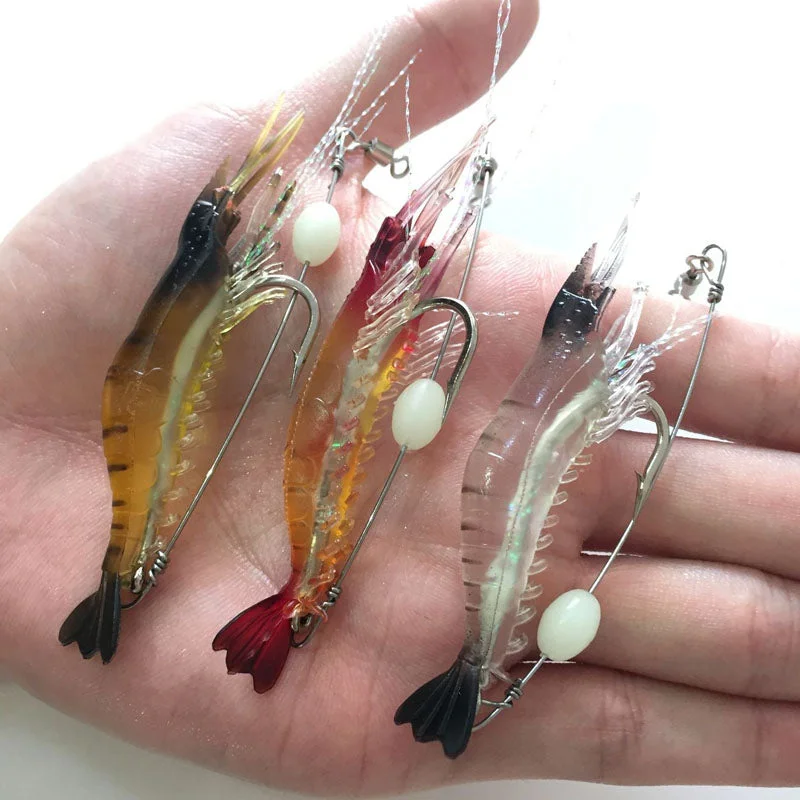 Fishing bait pressing clamp-Shrimp Soft Lure 5pcs/lot Shrimp