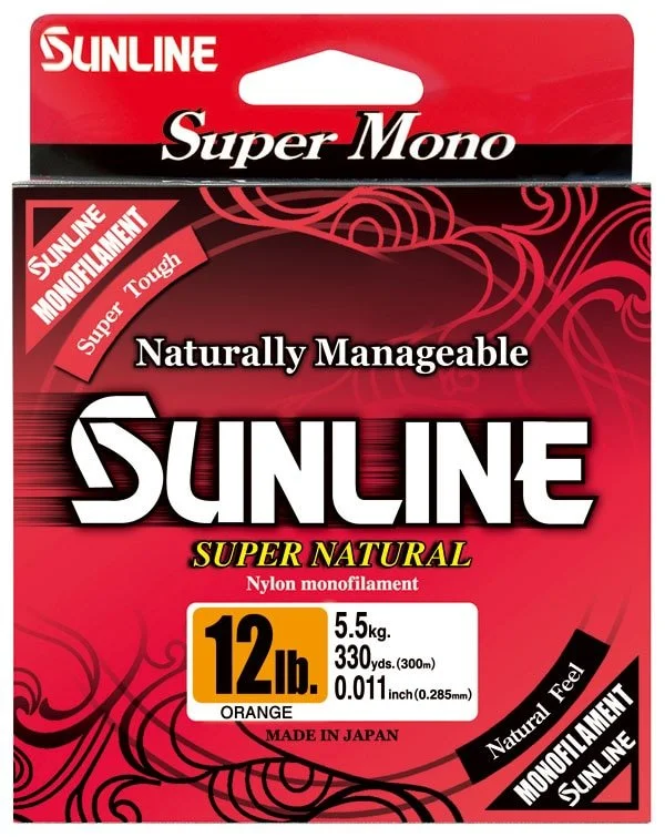 Fishing bait chilling clamp-Sunline Super Natural Monofilament Orange 330 Yards