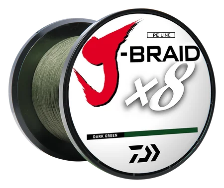 Fishing line spool balancer-J-BRAID GRAND 8X 150yds Dark Green 65lb