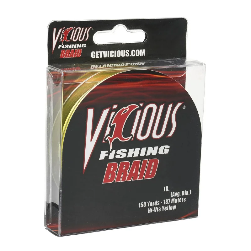 Fishing bait chilling tray-Vicious Braided Line HiVis Yellow 150yd 7lb