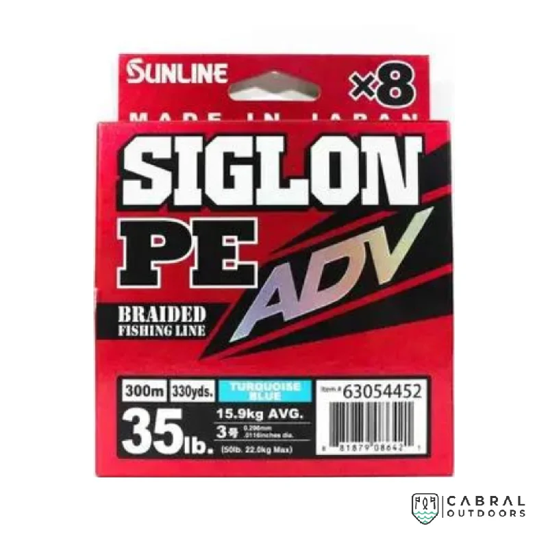 Fishing rod rotating clamp-Sunline Siglon ADV Braided Fishing Line PE X8  | 35lb | 300m