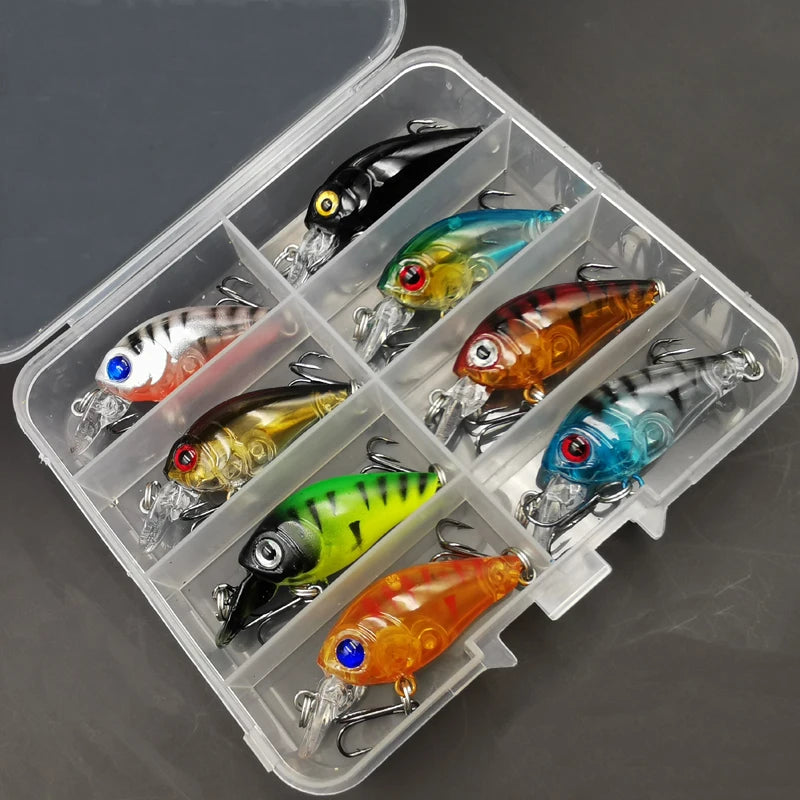 Fishing line spool guide-Crank Bait Minnow Fishing Lure Set