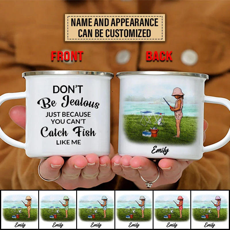 Fishing bait slicing clamp-Personalized Fishing Don't Be Jealous Custom Campfire Mug