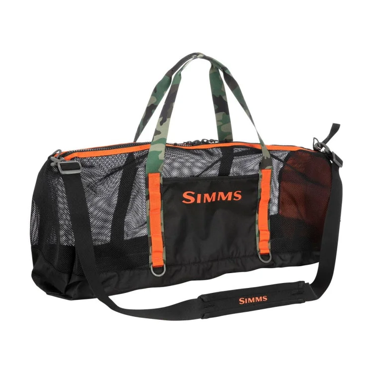 Fishing reel line tray-Simms Mesh Duffel Bag - Black