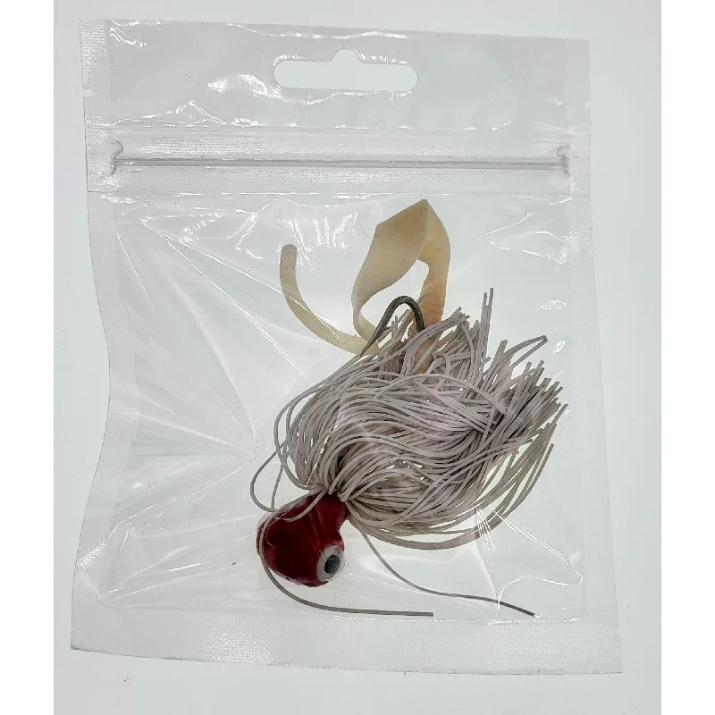 Fishing hook threading tray-Cato Lures Striper Jig 1 Oz Qty 1 White/Red Head (Bulk)