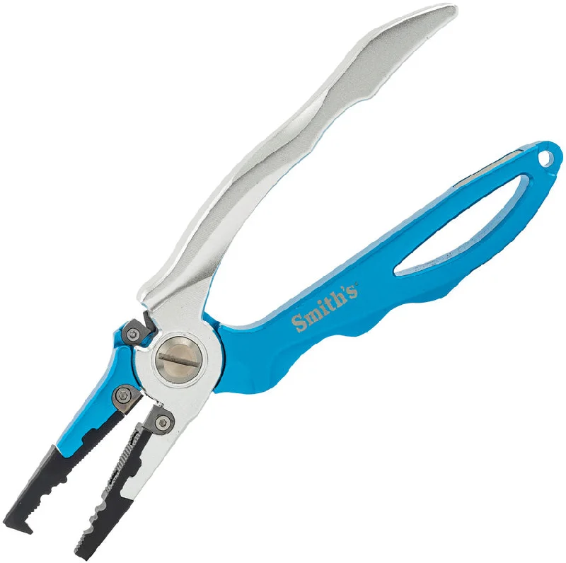 Fishing bait pressing case-Smith's Sharpeners Regal River Blue 8" Fishing Pliers 50966