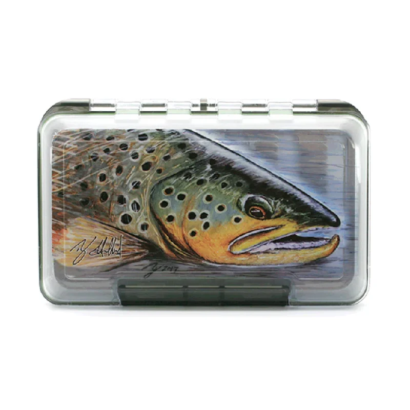 Fishing hook angle tray-MFC Waterproof Fly Box - Hallock's Brown