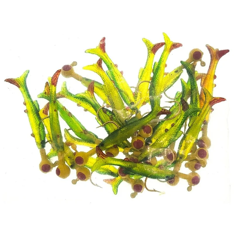 Fishing bait pressing clamp-Better Baits Min-O-Jig 1/8 Oz Bulk Bag Of 13 Green Chartreuse