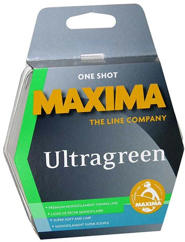 Fishing reel line clamp-Maxima Ultragreen Copolymer Monofilament One Shot Spool