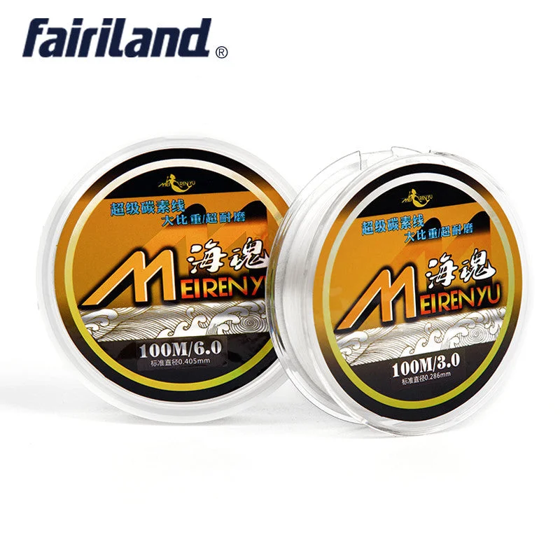 Fishing line spool guide-100M 75% Carbon Transparent Fishing Line Monofilament Nylon Fishing Thread Japan Line Material