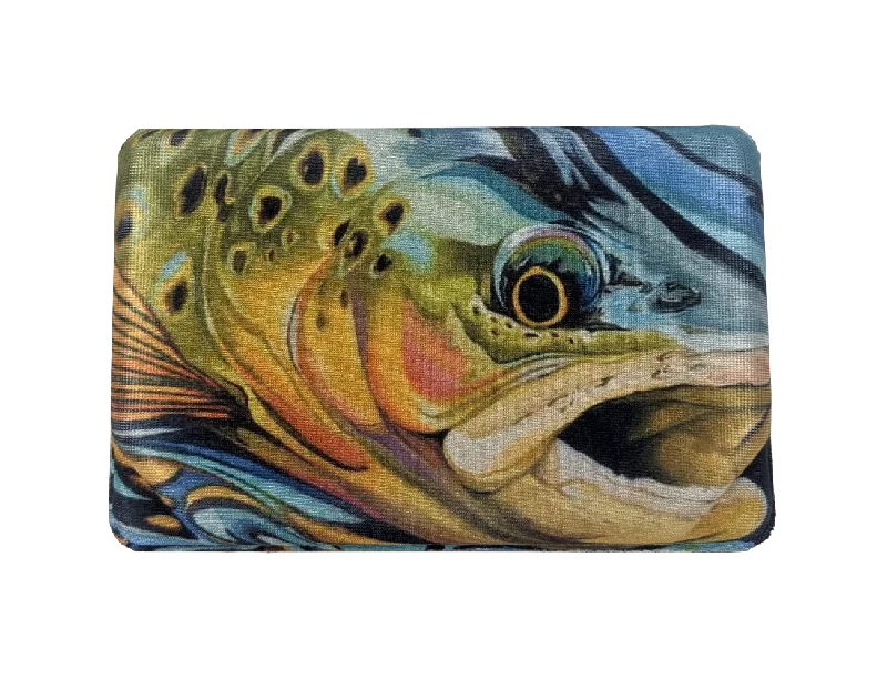 Fishing reel spool tray-Standard Lycra Covered Trout Design Fly Box