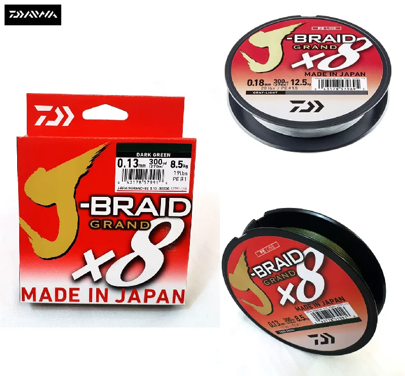 Fishing rod fixed tray-New Daiwa J-Braid Grand X8 Fishing Line 270m - All Colours & Breaking Strains