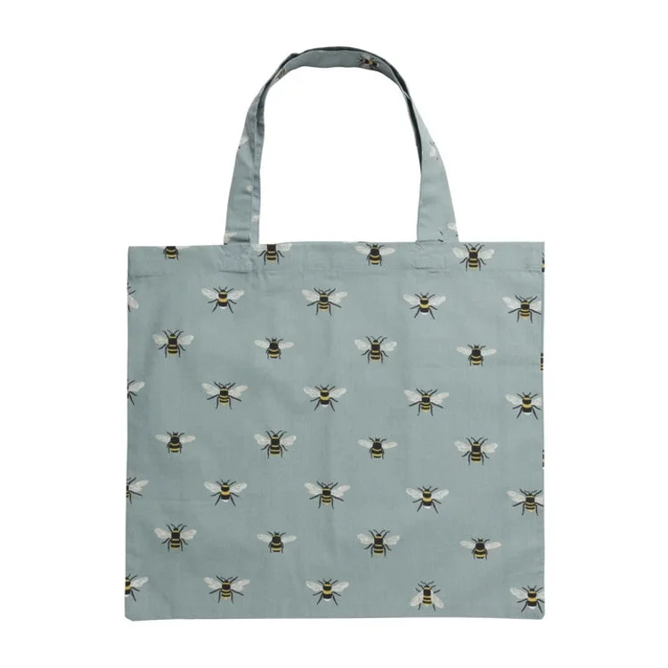 Fishing hook threading clamp-Sophie Allport Bees Folding Shopping Bag - Teal