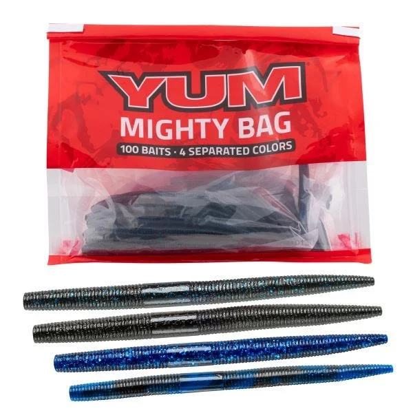 Fishing bait slicing tray-Yum Dinger 5" Mighty Bag Black Water Specials Qty 100