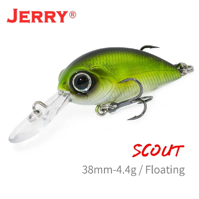 Fishing hook bending clamp-Jerry Scout Crankbait Deep Diving Crank Hard Baits 38mm 4.4g Wobbler Bass Perch Plastic Artificial Floating Fishing Lure