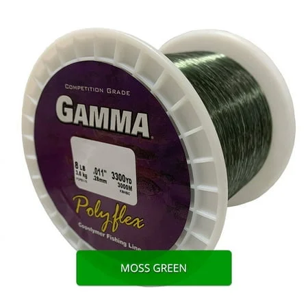 Fishing hook crimp tray-Gamma Polyflex Copolymer Fishing Line Bulk Spool Moss Green 10Lb 3000Yd