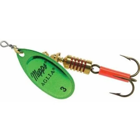 Fishing rod extension clamp-Mepps Aglia Plain Treble Fishing Lure  Green Platinum  1/4 Oz - B3 GRP