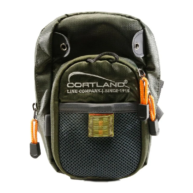 Fishing hook crimp case-Cortland Fairplay Adult Chest Pack Soft Sided Tackle Bag Green 2 Pouch Polyester Blend 1 Pack