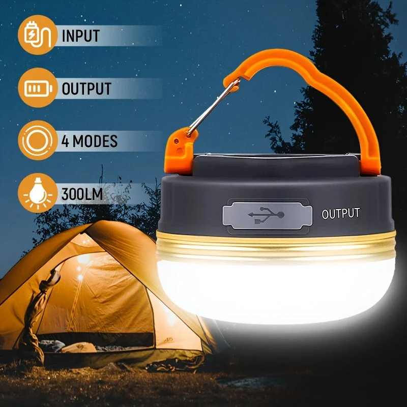 Fishing rod angle clamp-Rechargeable LED Camping Lantern with Magnet Base - Portable Tent Light with 300LM Brightness and 4 Light Modes - Perfect for Camping, Hiking, Fishing, and Outdoor Emergencies