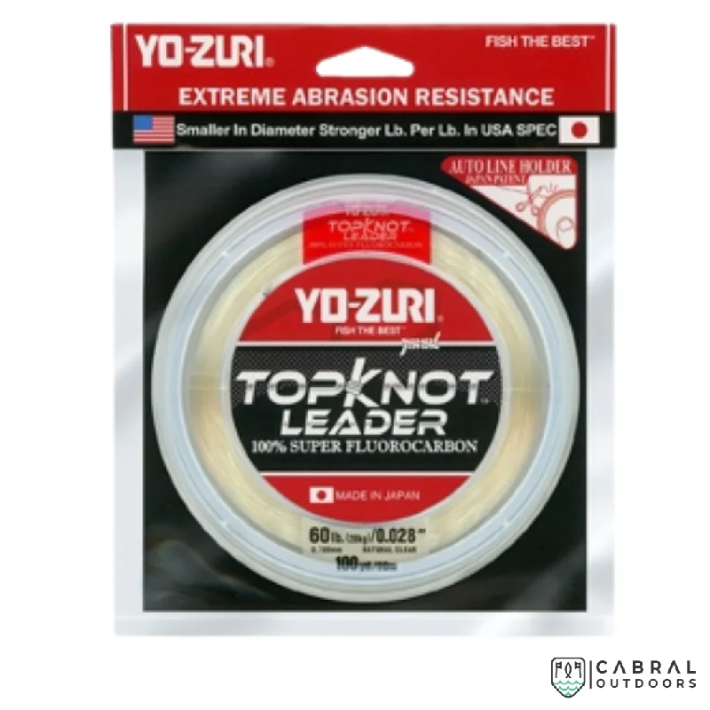 Fishing reel line case-Yo-Zuri Topknot Fluorocarbon Leader | 27m |50lb-80lb