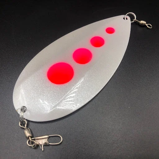 Fishing bait pressing tray-Poulsen Cascade Arrow Flash Dodger - Brass/Pearl Flame Buttons