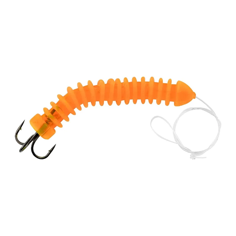 Fishing hook crimp clamp-South Bend Mudville Orange Dip Worm 2 Pack - MDCFW-O-2PK