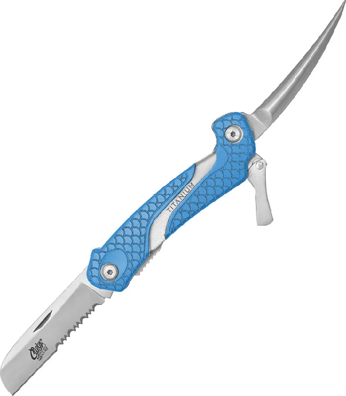 Fishing pliers jaw clamp-Camillus Cuda Marlin Spike Blue Titanium Bonded Multi-Tool Folder 18092