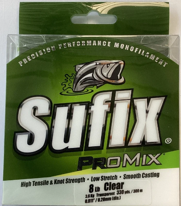 Fishing line splice clamp-Sufix 602-008C ProMix Monofilament Line 8lb 330yd Clear Boxed