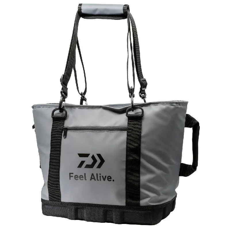 Fishing line twist clamp-Daiwa INSULATED TOTE BAG GREY