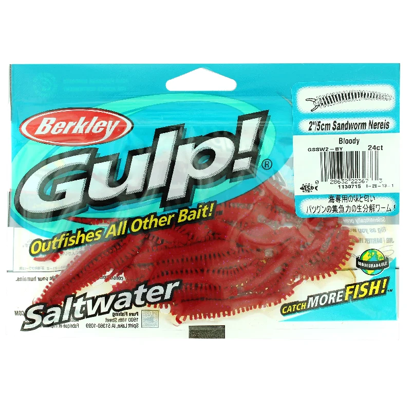 Fishing pliers lock clamp-Berkley Gulp! Saltwater Sandworm - 2in - Bloody