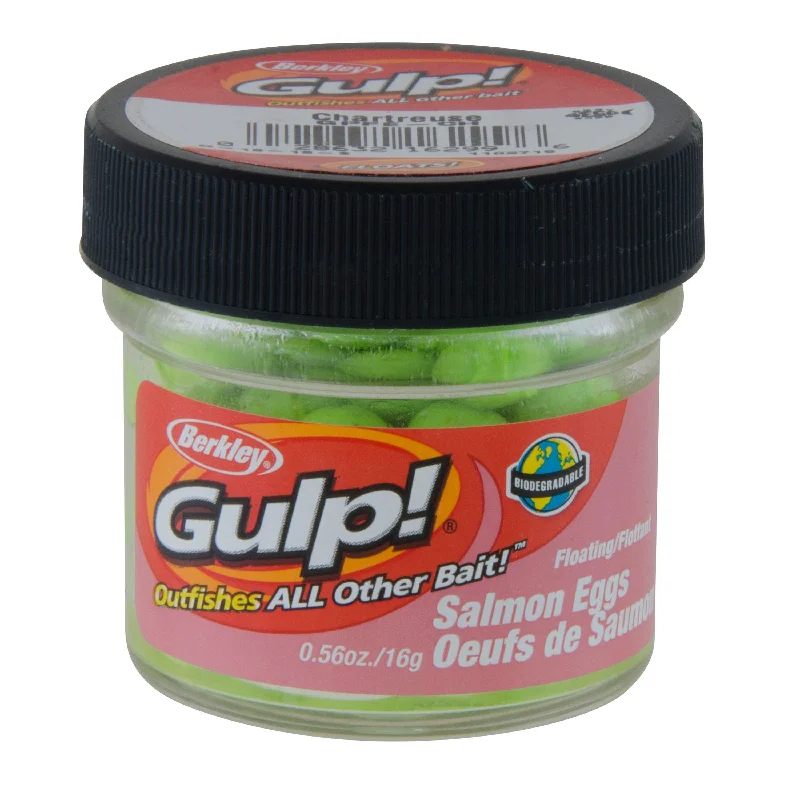 Fishing reel spool case-Berkley Gulp! Floating Salmon Eggs, Green