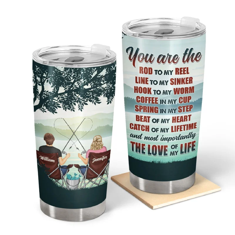 Fishing hook angle case-Rod To My Reel - Gift For Couples - Personalized Tumbler