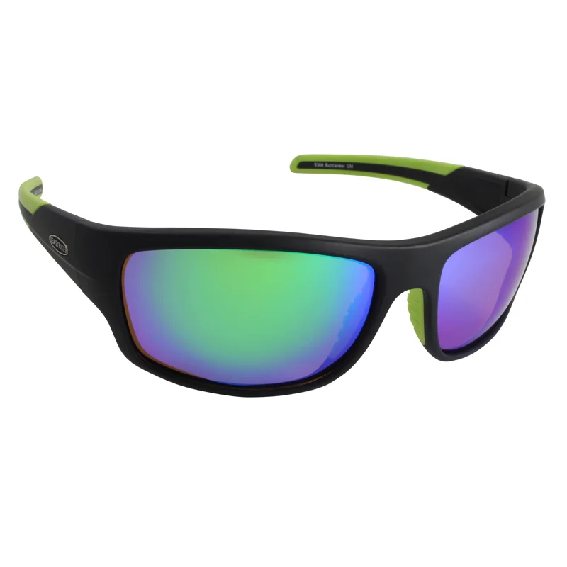 Matte Black Frame, Green Mirror Lens