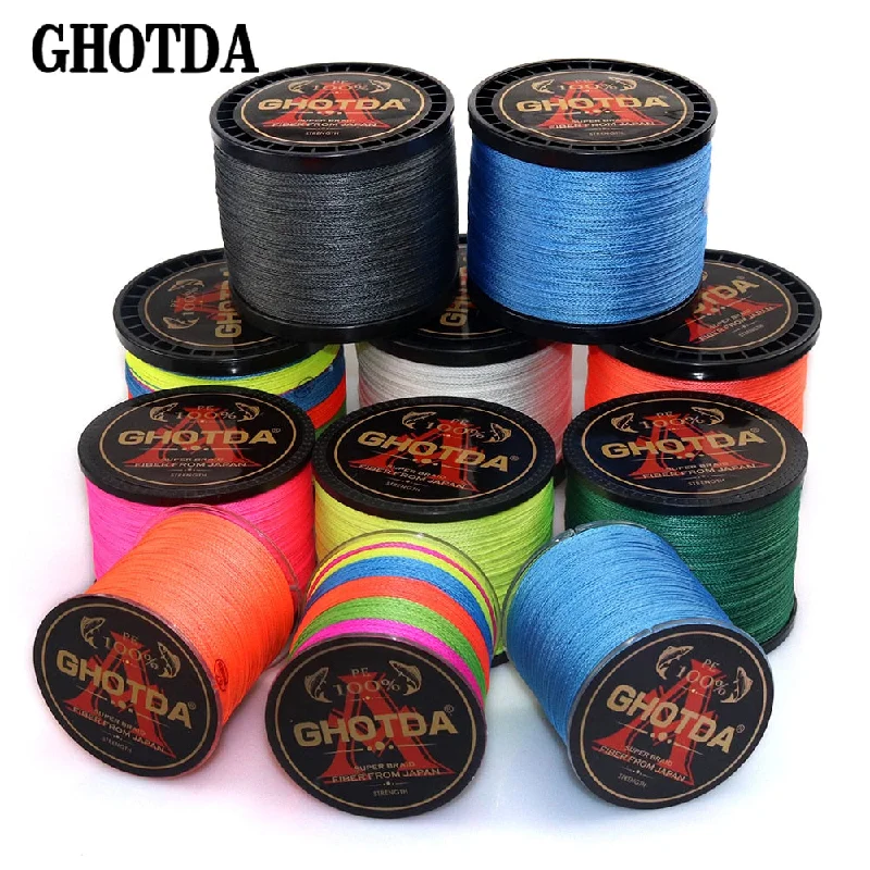 Fishing rod exhibit clamp-GHOTDA Braid Fishing line 300M 500M 1000M 4 Strands Multifilament Fishing Wire Carp Fishing 10-120lb