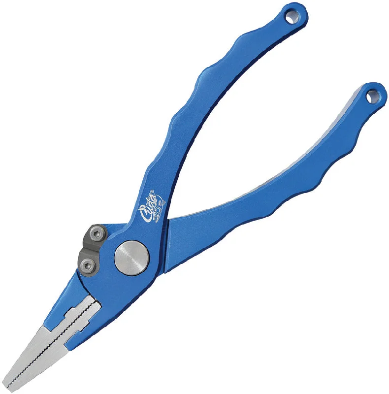 Fishing rod balance tray-Camillus Cuda Fishing Brand Blue Aluminum Alloy Plier w/ Belt Sheath 18183