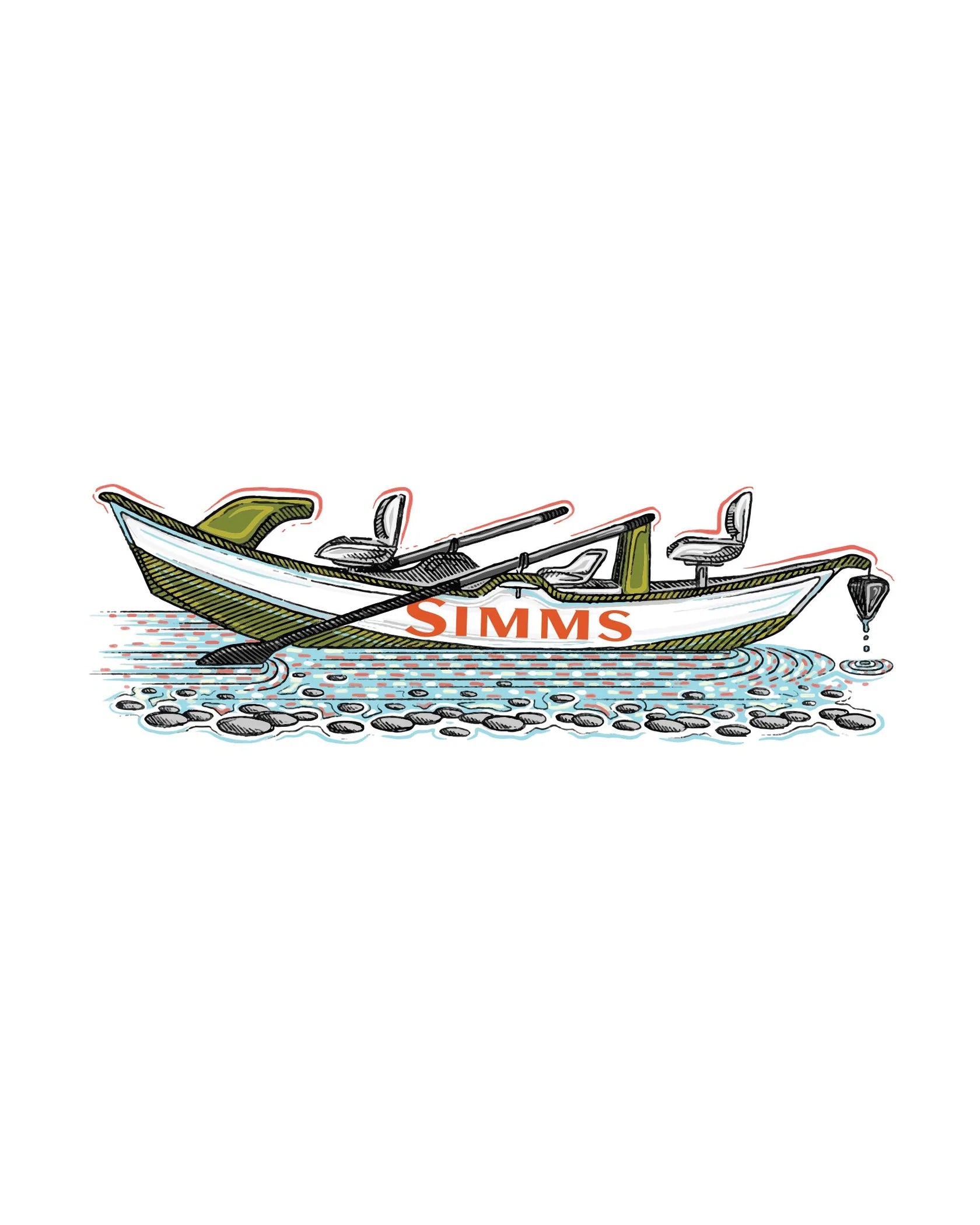 Fishing bait drying tray-Simms Catch Your Drift Sticker