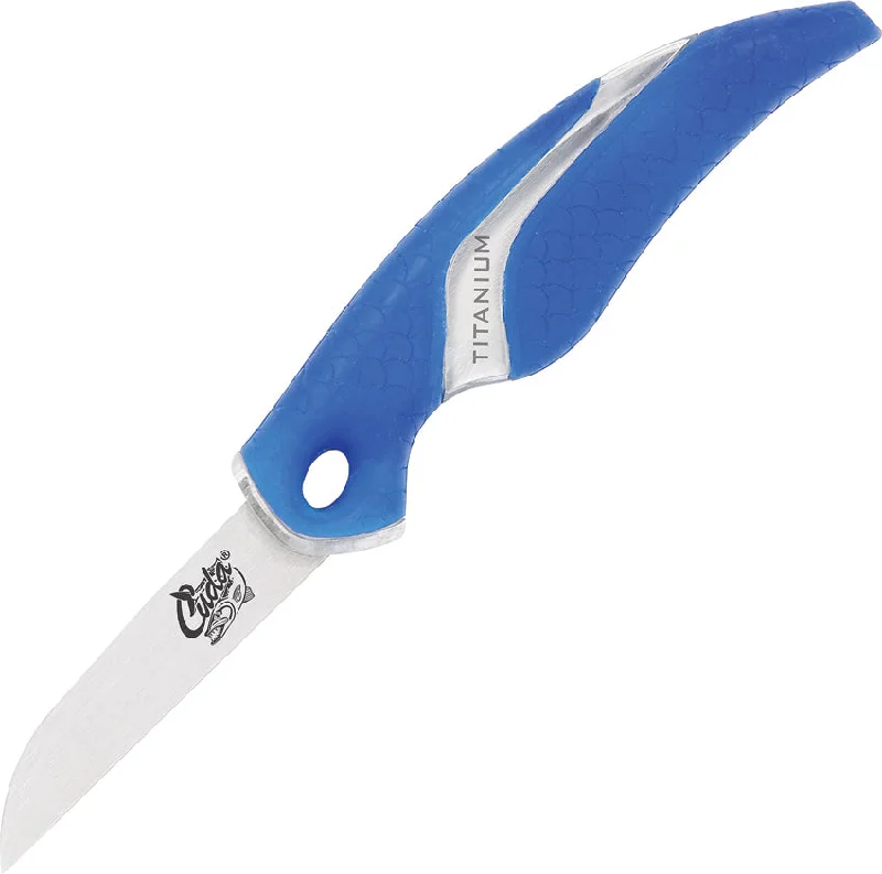 Fishing hook angle tray-Camillus Cuda Blue Titanium 4116 Stainless Fixed Blade Bait Knife 18834