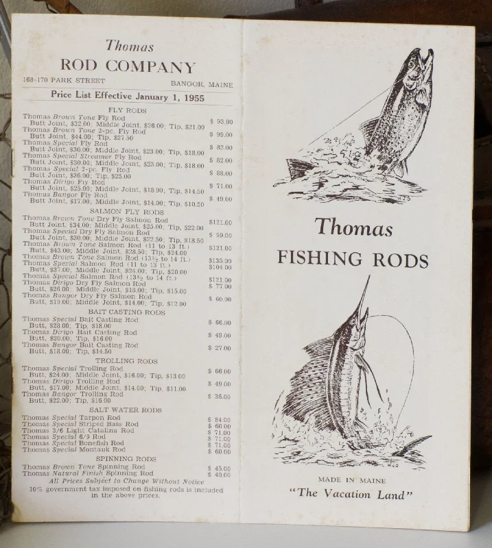 Fishing line braid tray-Thomas, FE - 1955 Rod Catalog