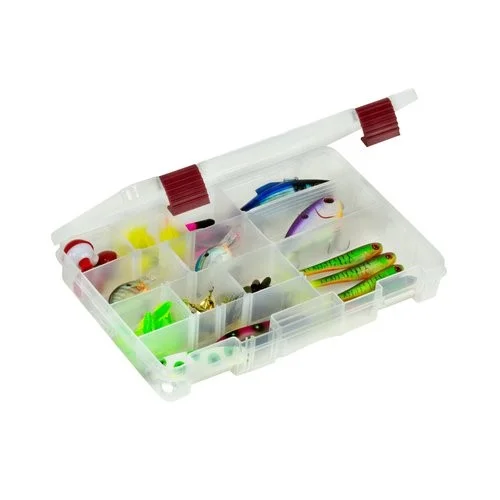 Fishing bait slicing clamp-Adjustable Compartment Box with 5 to 20 Compartments, Plastic, 1 3/4 in H X 7-1/4 in W