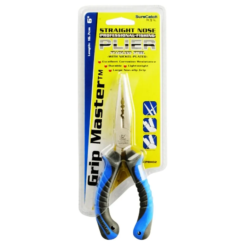 Fishing rod exhibit clamp-Sure Catch 6 Inch Straight Nose Pliers