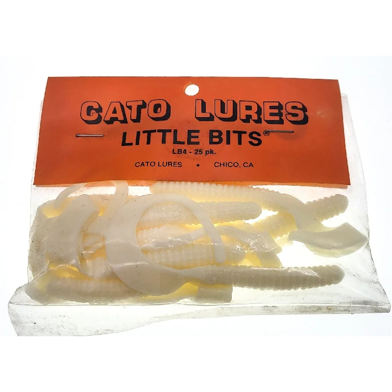 Fishing tackle utility stand-Cato Lures Little Bits Curly Tail Grubs 3" Qty 25 White