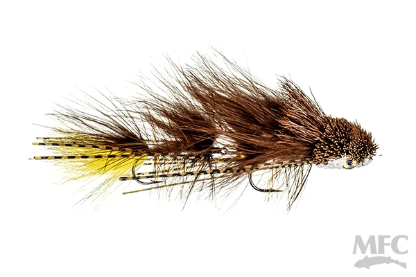 Fishing line knot balancer-Galloup's Two-Tone Dungeon - Brown/Yellow #04